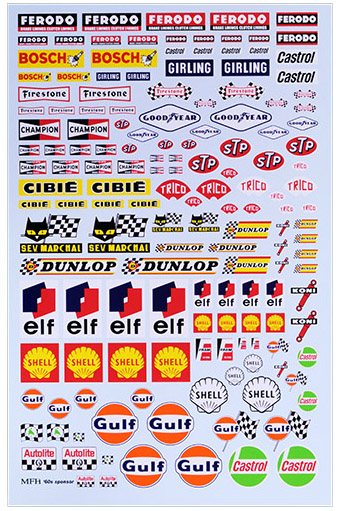 P1124 1960 S Sponsor Decal スポンサーデカール 140x210mm 1枚入り